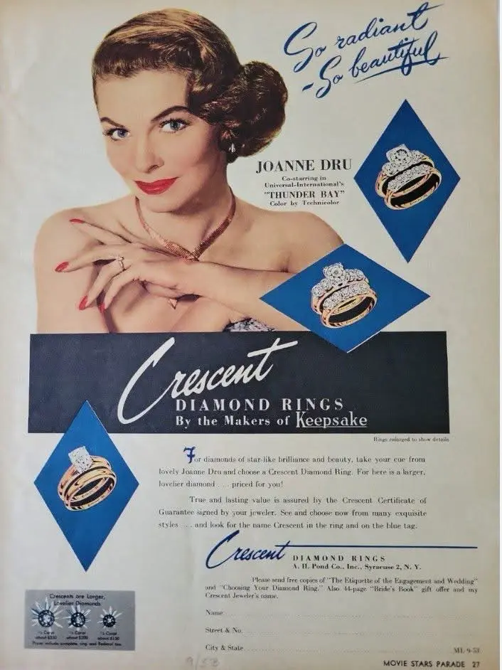 بريق الألماس وسحر السينما… جوان درو في إعلان Crescent