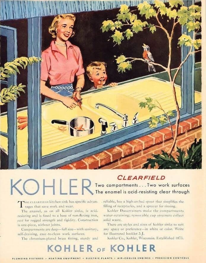 حوض المطبخ عام 1956… عندما أصبح التصميم وعدًا بعمل أسهل
